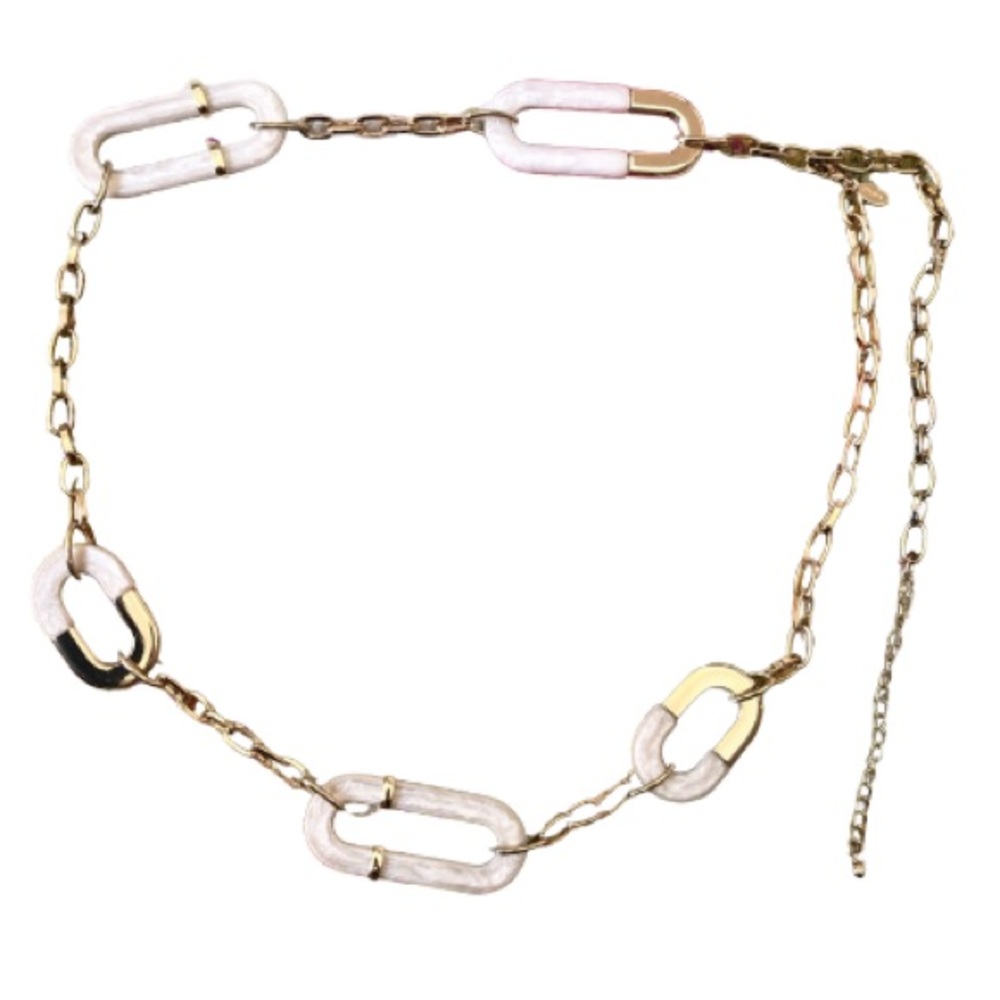 Chico’s Goldtone & Lucite Link Belt